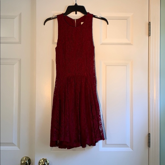 Francesca's Collections Dresses & Skirts - Francesca’s Maroon Lace Semi-Formal Dress Francesca's Collections Dresses & Skirts - Francesca’s Maroon Lace Semi-Formal Dress